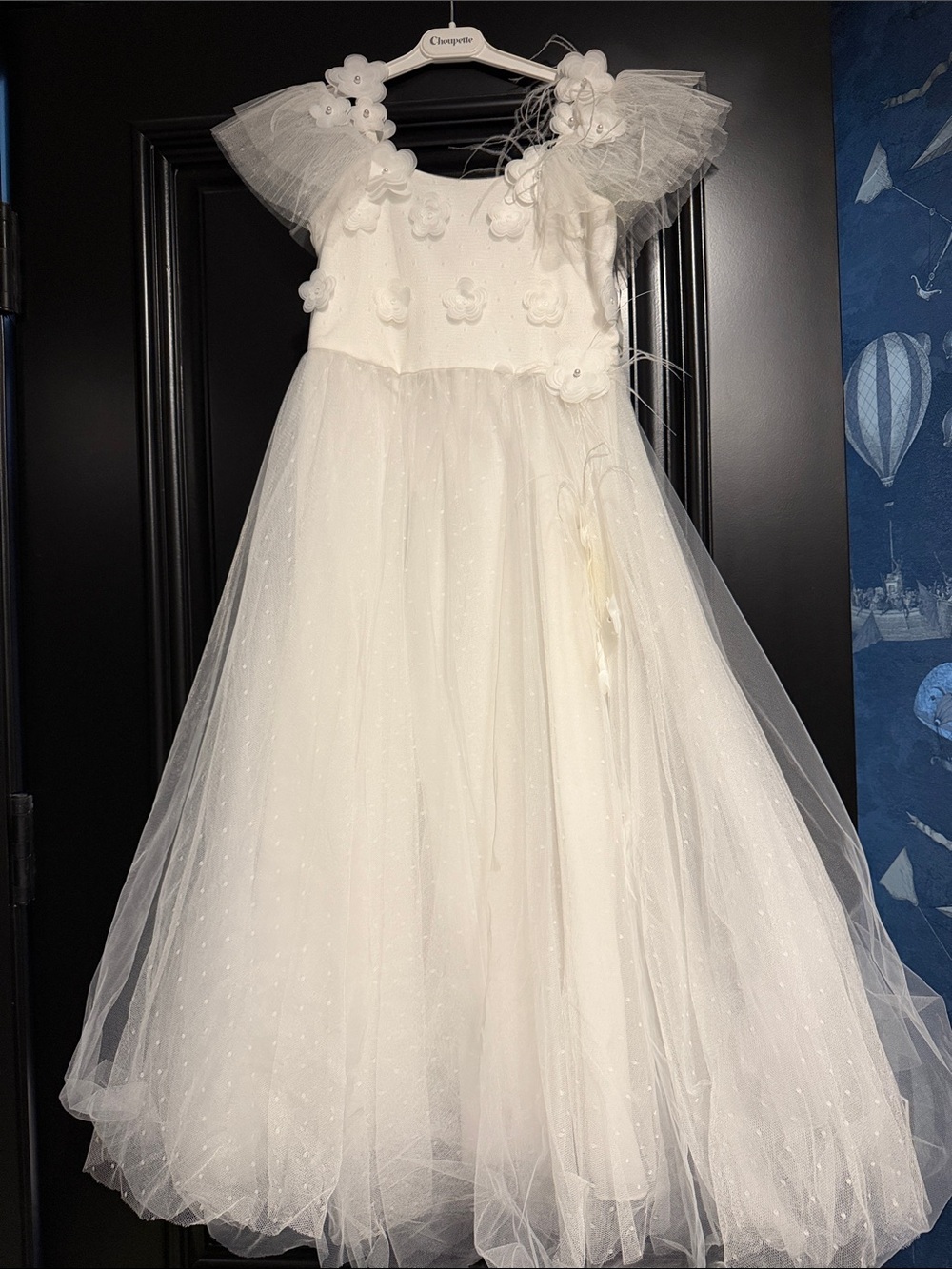 Children's flower girl White Tulle Flower Dress - Elegant Party Gown